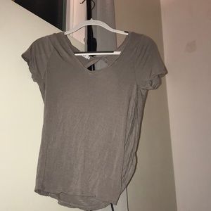 Beige / gray / taupe open back tee